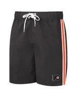 Men's G-iii Sports by Carl Banks Black and Orange Philadelphia Flyers Sand Beach Swim Shorts