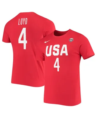Women's Nike Jewell Loyd Usa Basketball Red Name and Number Performance T-shirt