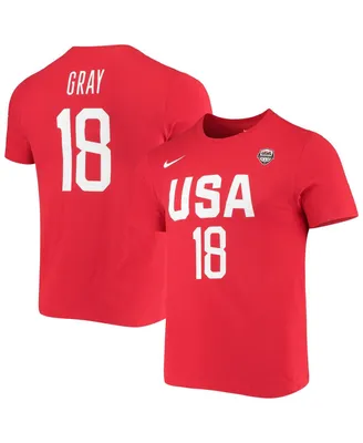 Women's Nike Chelsea Gray Usa Basketball Red Name and Number Performance T-shirt