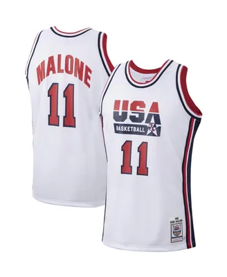 Men's Mitchell & Ness Karl Malone White Usa Basketball Authentic 1992 Jersey