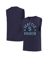 Men's Majestic Threads Deep Sea Blue Seattle Kraken Softhand Muscle Tank Top