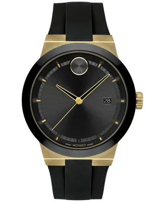 Movado Men's Swiss Bold Black Silicone Strap Watch 42mm