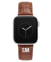 Steve Madden Women's Honey Brown Crocograin Faux Leather Band designed for Apple Watch 42mm (Series 10) & 38/40/41mm