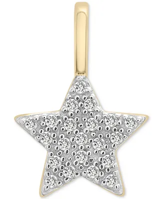 Wrapped Diamond Star Charm Pendant (1/20 ct. t.w.) in 10k Gold, Created for Macy's