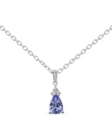 Tanzanite (5/8 ct. tw.) & Diamond Accent 18" Pendant Necklace in Sterling Silver