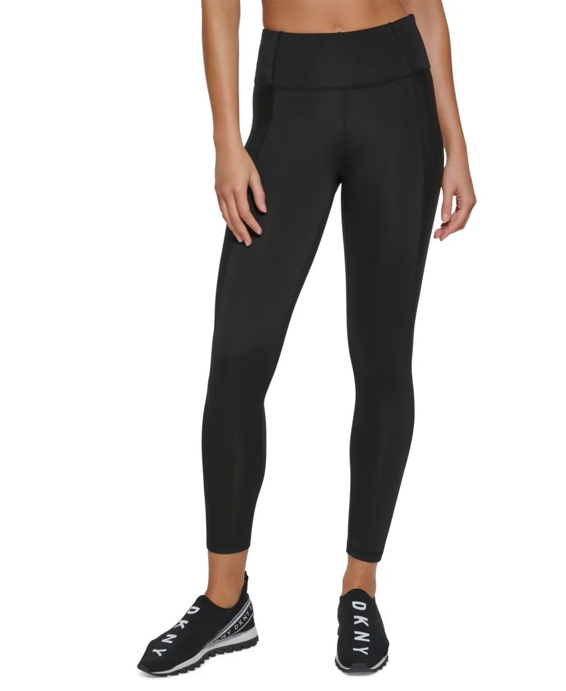 Buy DKNY Women's High Waist Long Line Logo Legging, Black/White, L at  Amazon.in
