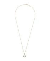 Cultured Freshwater Pearl with Diamond Accent Fashion Pendant Necklace in 14K Yellow Gold