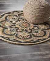 Lr Home Radiance RDC54062 4' x 4' Round Area Rug