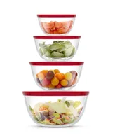 Joyful Glass Mixing Bowls with Lids, Set of 4