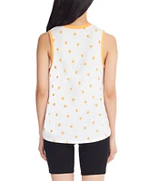 Marc New York Women's Performance Ditsy Daisy Printed Ringer Tank Top