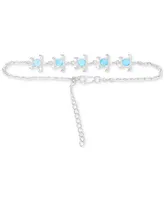 Larimar Turtle Link Bracelet (3/4 ct. t.w.) in Sterling Silver