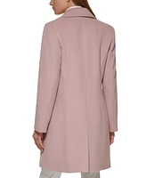 Calvin Klein Womens Single-Breasted Wool Blend Coat