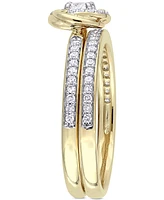 Diamond Swirl Halo Bridal Set (1/2 ct. t.w.) 14k Gold