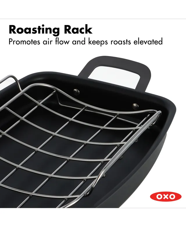Cooks Aluminum Roasting Pan with Rack, Color: Black - JCPenney