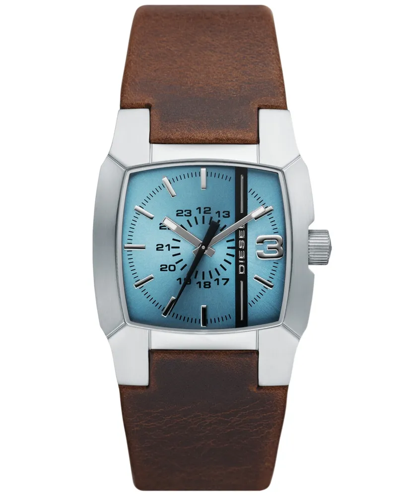 Diesel Men's Cliffhanger Brown Leather Strap Watch, 36mm
