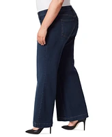 Jessica Simpson Trendy Plus True Love Trouser Wide-Leg Jeans