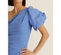 Lauren Ralph Lauren One-Shoulder Crepe Cocktail Dress