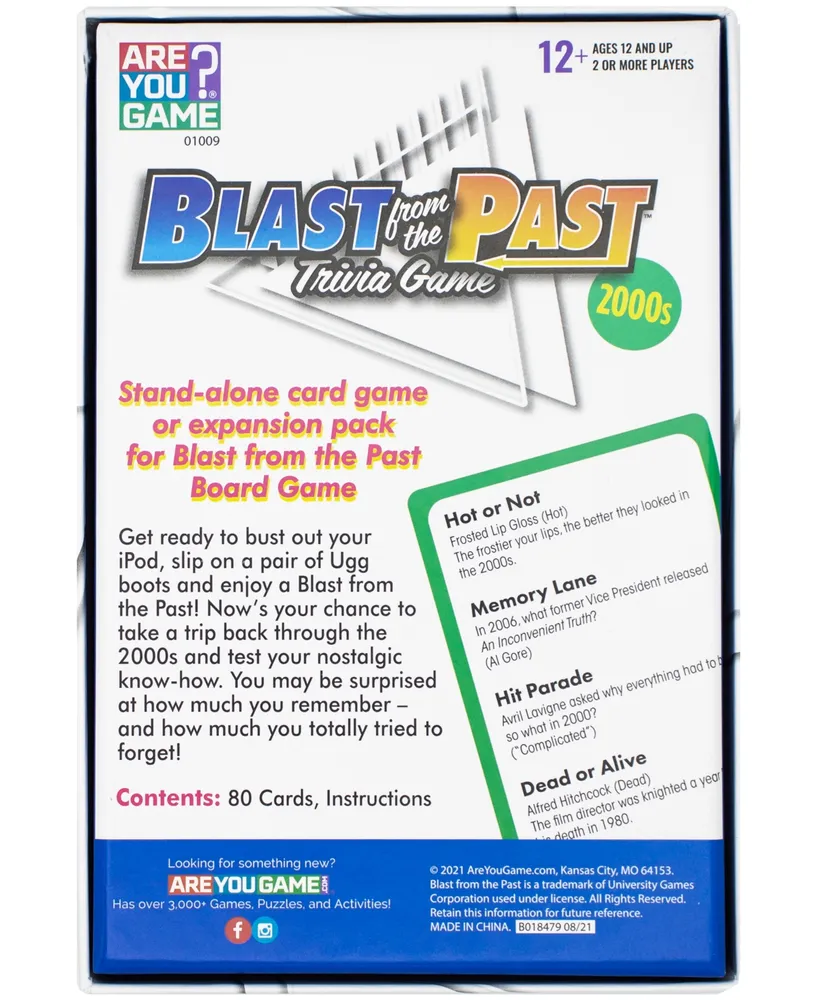 Areyougame Blast From The Past Trivia Game - 2000s Expansion Set, 81 Piece