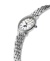 Frederique Constant Women's Swiss Slimline Moonphase Stainless Steel Bracelet Watch 30mm