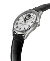 Frederique Constant Men's Swiss Automatic Classics Heart Beat Black Leather Strap Watch 40mm