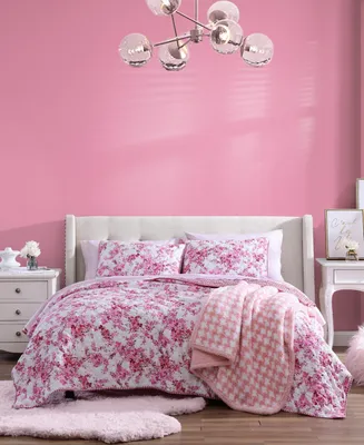 Betsey Johnson 2 Piece Floral Vineyard Quilt Set, Twin