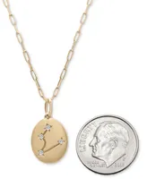 Wrapped Diamond Pisces Constellation 18" Pendant Necklace (1/20 ct. tw) in 10k Yellow Gold, Created for Macy's