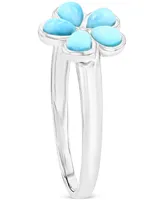 Larimar Flower Ring (1/2 ct. t.w.) Sterling Silver