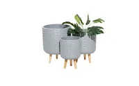 Magnesium Oxide Contemporary Planters, Set of 3