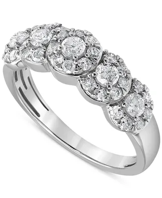 Diamond Halo Cluster Band (1 ct. t.w.) in 14k Gold