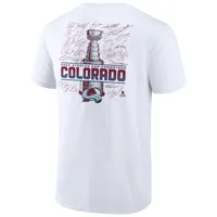 Fanatics Men's White Colorado Avalanche 2022 Stanley Cup Champions Signature Roster T-Shirt