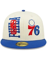 Men's New Era Cream, Royal Philadelphia 76ers 2022 Nba Draft 59FIFTY Fitted Hat