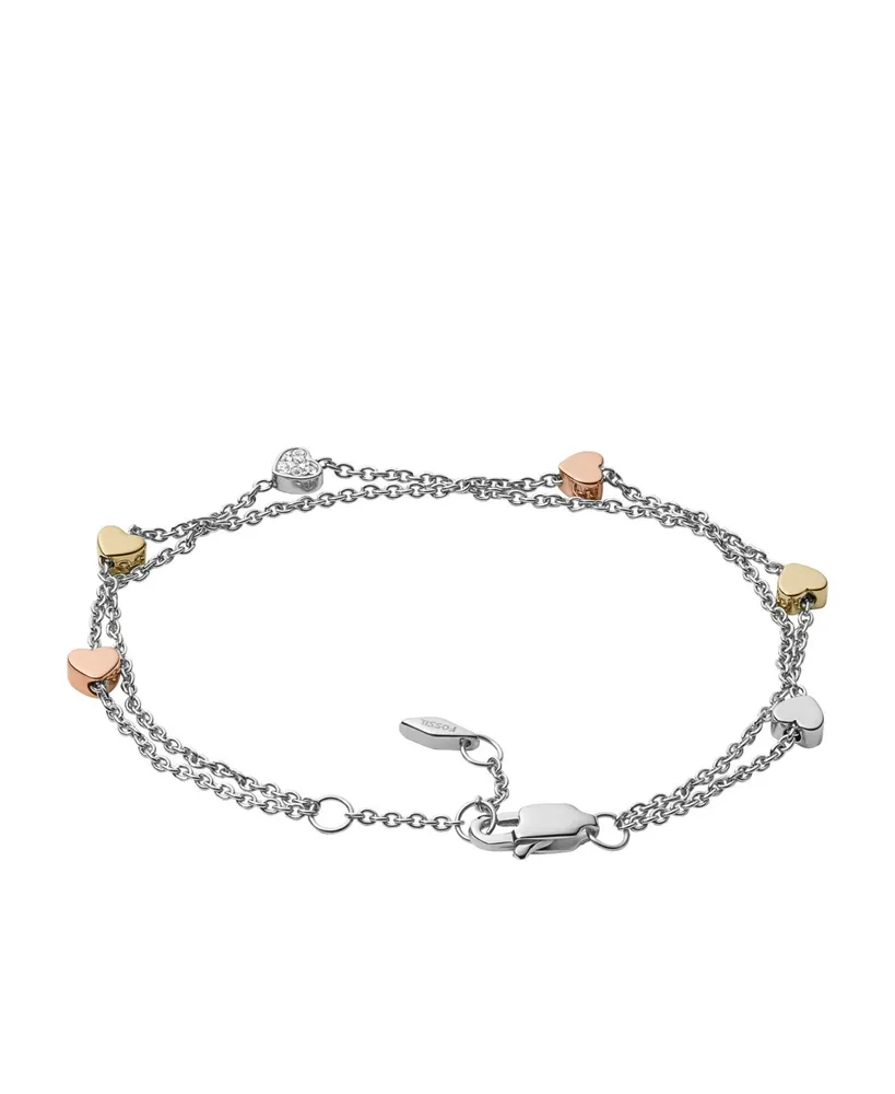 Sutton Heart Steel Double-Chain Bracelet - Tri