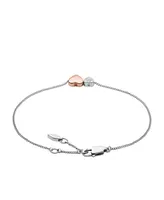 Sutton Duo Hearts Stainless Steel Bracelet - Silver