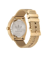 adidas Unisex Three Hand Edition Two Gold-Tone Mesh Strap Watch 42mm - Gold