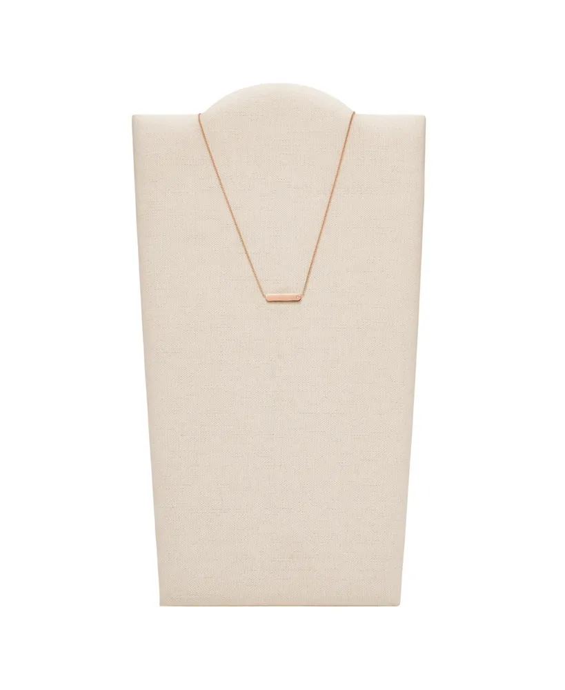 Lane Stainless Steel Bar Chain Necklace - Rose Gold