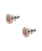 Val Gray Mother of Pearl Glitz Studs - Rose Gold