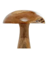 Teak Wood Mushroom Sculpture, Set of 3