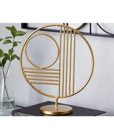 Metal Contemporary Abstract Sculpture, 14" x 5" - Gold