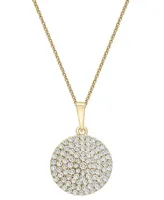 Wrapped in Love Diamond Circle Pendant Necklace (1/2 ct. t.w.) in 14k Gold, 16" + 4" extender, Created for Macy's