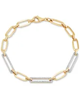 Diamond Link Statement Bracelet (1/2 ct. t.w.) in 14k Gold