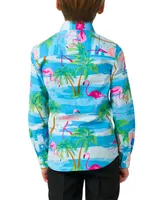 OppoSuits Toddler and Little Boys Flaminguy Tropical Flamingo Shirt