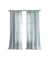 French Connection Charter Crushed Semi-Sheer Rod Pocket Window Panel Pair