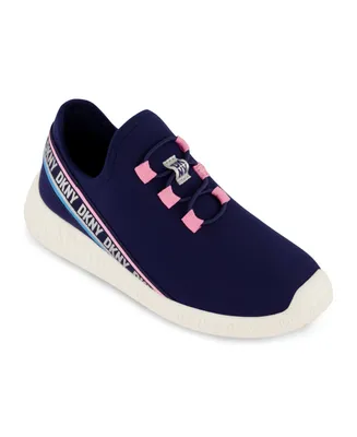 Dkny Big Girls Elastic Laces Slip On Athletic Sneakers