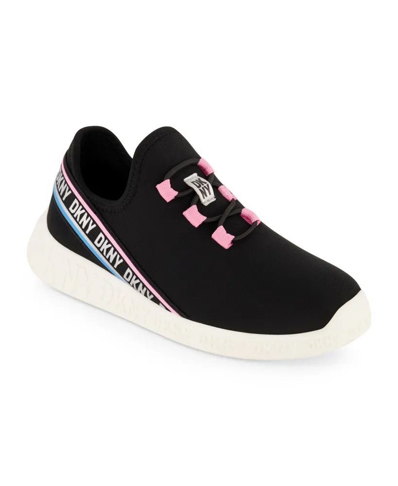 Dkny Big Girls Elastic Laces Slip On Athletic Sneakers