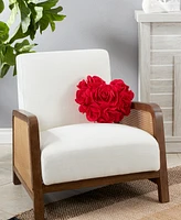 Saro Lifestyle Felt Heart Design Decorative Pillow, 13" x