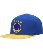 Men's Mitchell & Ness Royal, Gold Golden State Warriors Hardwood Classics Snapback Hat