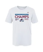 Preschool Fanatics White Colorado Avalanche 2022 Western Conference Champions Locker Room T-shirt