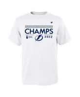 Big Boys and Girls Fanatics White Tampa Bay Lightning 2022 Eastern Conference Champions Locker Room T-shirt