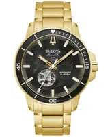 Bulova Men's Automatic Marine Star Series C Gold-Tone Stainless Steel Bracelet Watch 45mm - Gold