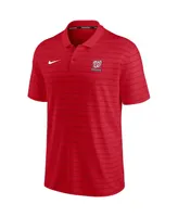 Men's Nike Red Washington Nationals Authentic Collection Striped Performance Pique Polo Shirt